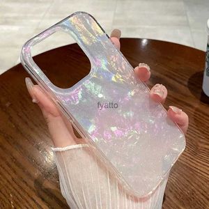 Estuches para teléfonos celulares Estuche para teléfono con patrón de concha de color de lujo, cubierta protectora hermosa y moderna que absorbe los golpes H240326