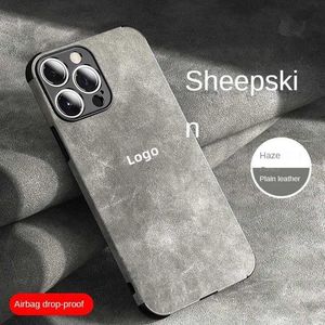 Coque de téléphone en cuir d'agneau pour Apple 15Promax, iPhone13, Airbag anti-chute, XSMAX Precision 7P, coque souple