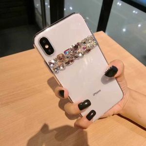 Étuis de téléphone portable Luxe Glitter Bling Crystal Diamond Clear Back Strass Phone Case Cover pour iPhone 14 11 12 13 Pro Mini XR XS Max 7 8 6 plus L230731