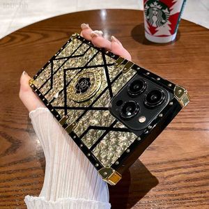 Cas de téléphone portable Luxe Glitter Diamond Ring Holder Bling Phone Case pour Samsung S23 S22 S21 S20 S10 Plus + Ultra Fe Note 10 20 ZFlip 3 4 Couverture L230731