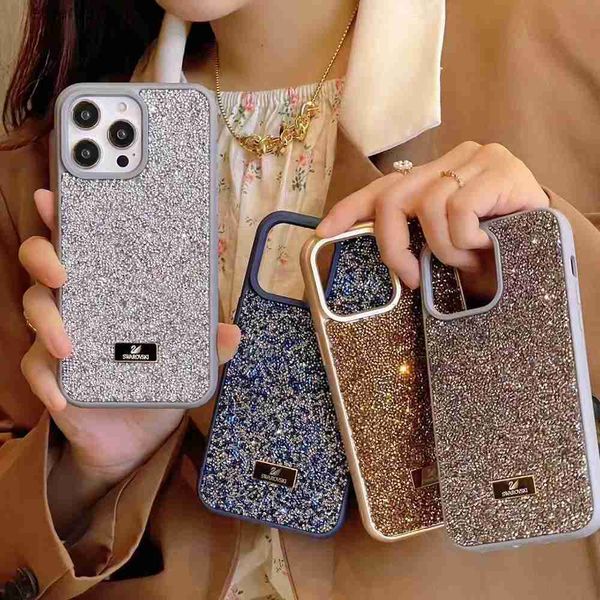 Étuis de téléphone portable Luxe de haute qualité Bling Crystal Flash Diamond Phone Case pour iPhone 15Promax 15Pro 15 14Pro 14 Plus 13Pro 13 Pro Max Cover Q231130