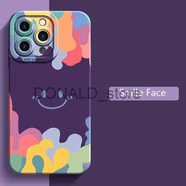 Étuis de téléphone cellulaire de luxe Ice Cream Smile Face Case pour iPhone 14 13 12 11 Pro Max Mini X XS XR 7 8 Plus SE 2020 Antichoc Soft Tpu Silicone Cover J230620