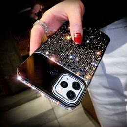Mobiele telefoon hoesjes Luxe spiegel geleidelijke verandering juwelen glanzende diamant telefoonhoes voor iPhone 14 13 12 11 Pro X Xr Xs Max 7 8 Plus SE2020 Cover L230731
