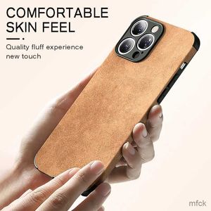 Cell Phone Cases Luxury Shockproof Lambskin Leather Case For 14 13 12 11 Pro Max Mini X XS XR 7 8 Plus Retro Soft Shockproof Cover