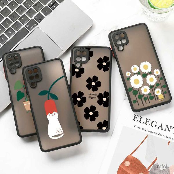 Casos de teléfonos celulares Caso de teléfono de flores de rosa de lujo para Samsung A54 5G Case S24 Ultra S23 S22 S21 Fe A53 A34 A52 A32 A23 A14 A05S A72 Portada