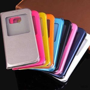 Mobiele telefoon hoesjes Luxe raamweergave Flip Cover Schokbestendig lederen tas Mobiele telefoon draagtas Masker voor Samsung Galaxy S6 G920 G920F G920i G920H