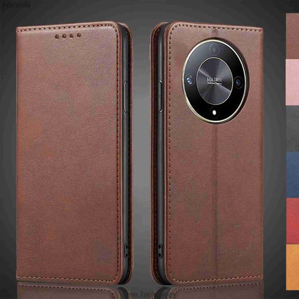 Étuis de téléphone portable Étui en cuir d'attraction magnétique pour Huawei Honor X9b Holster Flip Cover Case Portefeuille Sacs de téléphone Fundas CoqueL240110