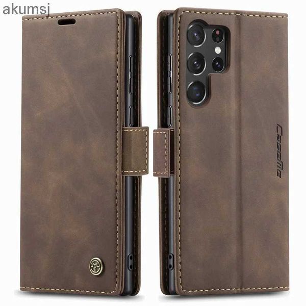 Fundas para teléfonos móviles Funda con tapa magnética para Samsung Galaxy S24 Ultra Cover Samsung Note 20 S22 Ultra Note 10 Plus Funda de cuero con billetera para teléfono S23 ultra YQ240221