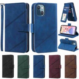 Étuis de téléphone portable Étui en cuir magnétique pour iPhone 15 14 13 12 Mini 11 Pro Max XS XR 7 8 6 Plus SE 2020 Portefeuille Flip Card Holder Stand Bag Cover 2442