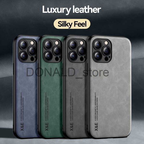 Mobiele Telefoon Gevallen Magnetische Lederen Case Voor iPhone 13 14 Pro Max 12 11 Pro XS Max X XR 8 7 Plus SE 2 2022 Luxe Schapenvacht Matte Slim Back Cover J230620