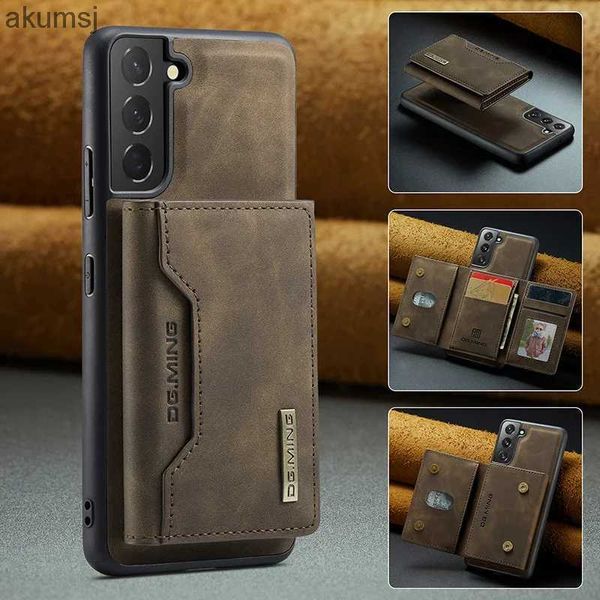 Cajas de teléfonos celulares Funda desmontable de cuero magnético para Samsung Galaxy S22 S23 Plus S21 S20 FE Note20 S24 Ultra A34 A54 A53 Wallet Card Stand Cover YQ240221