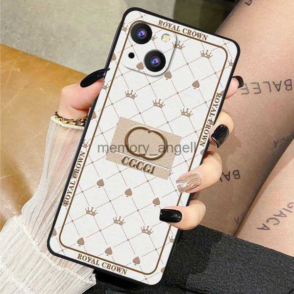 Étuis de téléphone portable Étuis de téléphone portable pour iPhone 14 Pro Max Case Luxe Royal Crown Impression Designer Phonecase Silicone Givré Ultrathin Cover Shell Nouveau HKD230914