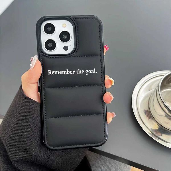 Caisses de téléphone portable Quotes de motivation pour succès couverture du boîtier de téléphone Puffer pour iPhone 15 14 13 12 11 Pro Max plus XR Best Ideas Gift Ideas J240509