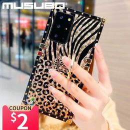 Étuis de téléphone portable Musubo Leopard Luxury Case pour LG Stylo 7 5G Couverture arrière Fundas pour LG K61 K51 STYLO 6 5 4 4G Filles Coque Ring Capa Bling Shining L230731