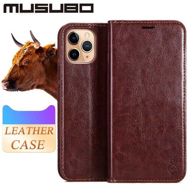 Étuis de téléphone portable Musubo Étui en cuir de luxe pour iPhone 14 13 Pro XS Max 7 Plus Portefeuille Fundas Couverture de carte pour iPhone 8 Plus 6 XR 11 12 X Flip Coque L230823