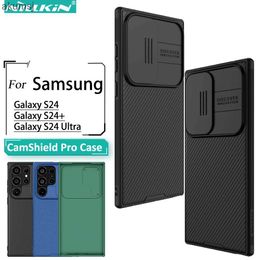 Étuis de téléphone portable Nillkin pour Samsung Galaxy S24 Ultra Case CamShield Pro Slide Camera Protection de la vie privée Couverture arrière pour Samsung S24 S24+ Plus YQ240221