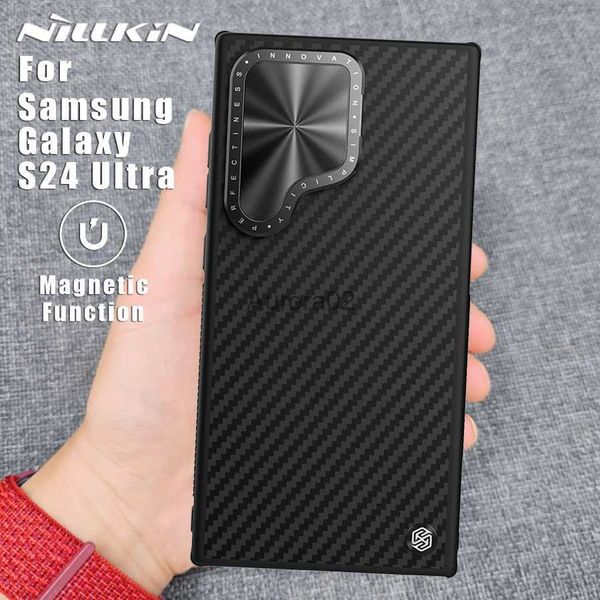 Étuis de téléphone portable NILLKIN pour Samsung Galaxy S24 Ultra 5G étui CarboProp magnétique adapter lentille Magsafe Protection complète de la caméra couverture arrière yq240330