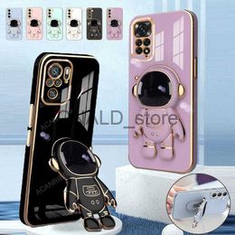 Mobiele Telefoon Gevallen Note11s Astronaut Houder Luxe Plating Case Op Voor Xiaomi Redmi Note 11 11s 10s 10 Pro 4g 5g 11pro 9 8 9s Siliconen Stand Cover J230620