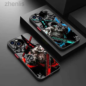 Caisses de téléphone portable O-One Pieces Cartoon Zoro mignon pour iPhone 15 14 13 12 11 Pro Max xs Max XR 7 8 plus 6s 5s Funda Funda Funda Case D240424