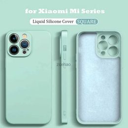 Étuis de téléphone portable Étui antichoc en silicone liquide d'origine pour Xiaomi Mi 14 13 13T 12 12T 11T 10T 10 11 Lite Pro Square Fluff Bumper Soft CoverL240105