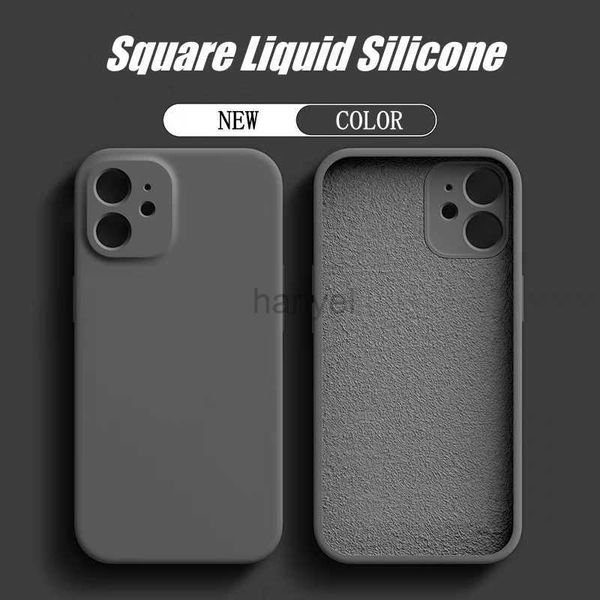 Cajas de teléfonos celulares Funda de silicona líquida cuadrada original para iPhone 14 13 11 12 Pro Max Mini XR XS 6 7 8 SE Plus 15 Protección 2442