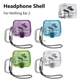 Mobiele telefoons PC Transparante beschermhoes voor niets oor 2 draadloze hoofdtelefoonbeschermer Case Cover Shell oortelefoonhoes met lanyard hook yq240117