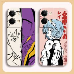 Étuis de téléphone portable Coque de téléphone pour OPPO RENO 8 7 9 6 7SE 5 4 4SE 4 4G 5G PRO PLUS couleur Simple housse Funda Cqoue coque Capa Anime E-Evangelion L230916