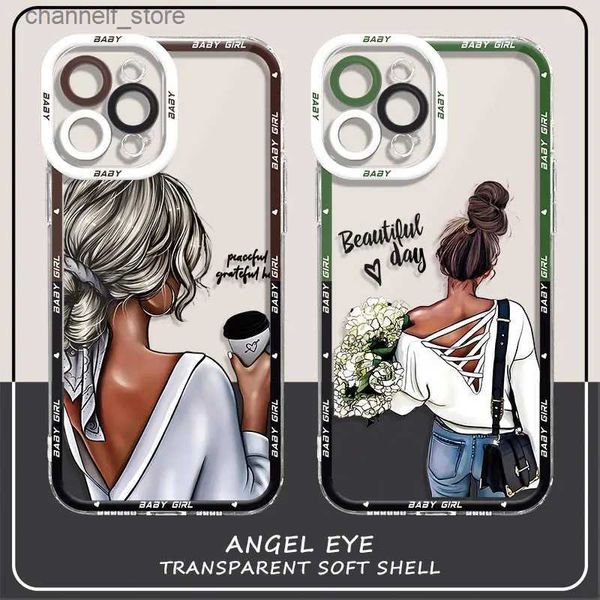 Étuis de téléphone portable Coque de téléphone pour Redmi 9T 9 9A 9C 10 Note 8 9 10 11 Pro 12 10A 12C 10C Note Silicone transparent Capa Super maman bébé fille CoverY240325