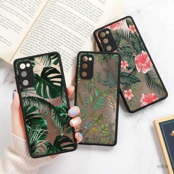 Cajas de teléfonos celulares Case de teléfono para Samsung A54 5G A23 A34 A05S A52 A53 A32 A14 A13 A72 Case Galaxy S21 S20 Fe S22 S23 S24 Ultra Plant Flower Cover