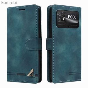 Étuis de téléphone portable Poco C40 étui pour Poco C40 portefeuille à rabat couverture de téléphone magnétique pour Poco C 40 luxe en cuir livre CasesL240110