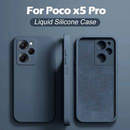Caisses de téléphone portable POCO X5 Pro boîtier liquide Silicone Full Protection Soft Cover pour POCO X5 Pro POCO X 5 PRO X5PRO POCOX5 PRO 5G CASE DE TÉLÉPHONE 240423