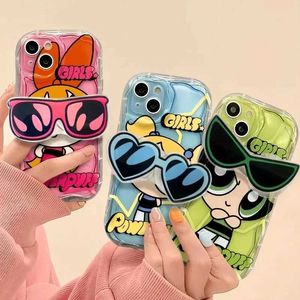 Mobiele telefoons powerpuff meisjes bril siliconen telefoonhoesje Xiaomi Redmi Note 13 12 Pro plus 4G 5G 12S 12R 11 11s 10 10s 9s 7 8 9 Pro J240418