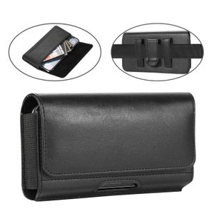 Étuis de téléphone portable en cuir PU, pochette universelle pour iPhone Samsung Huawei Redmi, sacs de taille à rabat, sac de couverture à Clip de ceinture 2442