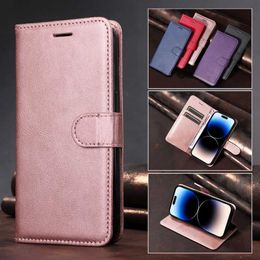 Étuis de téléphone portable Purs de portefeuille Coure de flip en cuir pour Huawei P8 P9 P10 P20 P30 P40 Lite 2017 P50 Pro Magi E Mate 10 9 Couverture du répertoire du stand 240423