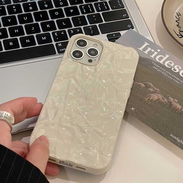 Estuches para teléfonos celulares Qianliyao 3D Hoja de estaño Pliegue Patrón Funda de silicona suave para iPhone 14 13 12 11 Pro Max Mini X XS XR 7plus Cubierta a prueba de golpes