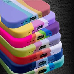 Cas de téléphone portable Cas de téléphone arc-en-ciel pour iPhone 6 7 8 Plus X XR 11 12 Pro Max Silicone Couleur Drew Mignon Couverture Arrière Qualité Coloré Protéger ShellL2310/16