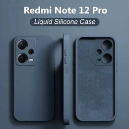 Étuis de téléphone portable Redmi Note 12 Pro étui carré en Silicone liquide étuis de téléphone pour Redmi Note 12 Pro Plus Note12Pro 4G Note12 Pro couverture souple L230823