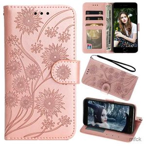 Études de téléphone portable Étui de téléphone en cuir rétro pour Huawei P20 P30 Honor 10 10x Lite 8A Y5 Y6 Y5P Y6P P SMART 2019 2020 2021 Couverture du livre de fleurs solaires