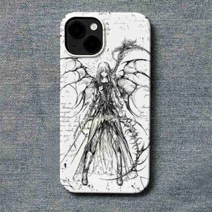 COSE TELEFOONS COSE Retro Punk Angel Cool Funny Phone Case voor iPhone 15 14 13 Pro Max 11 12 Mini XR XS Max 7 8 Plus Stijlvolle schokbestendige Soft Cover H240326