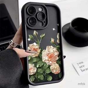 Études de téléphone portable Étui de téléphone de fleur de rose pour téléphone 11 Case Téléphone 13 15 Pro 12 14 Pro Max XR XS Max x 7 8 Plus SE COBLE COLODE SIPE SILICONE