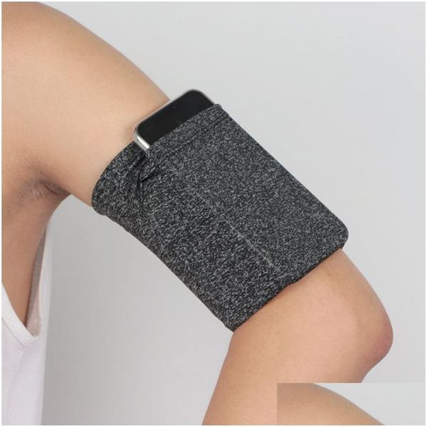 Cajas de teléfonos celulares Correr Brazalete Ejercicio Caso Gimnasio Cinturón Muñeca Bolsa Bolsa Brazos Bolsas Elástico Teléfonos móviles Brazalete Deportes Unisex Drop DHH4K