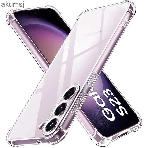 Étuis de téléphone portable S24 S23 Ultra, étuis de téléphone pour Samsung S22 S21 FE S20 Plus Note 20 Ultra Galaxy A53 A54 A52 A13, couverture arrière fine et transparente YQ240221