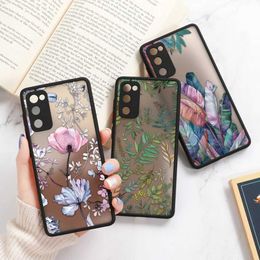 COSE TELEFOONS SAMSUNG A54 5G A23 A34 A05S A52 A53 A32 A14 A13 A72 Telefoon Case Galaxy S21 S20 FE S22 S23 S23 S24 Ultra Plant Flower Cover J240418