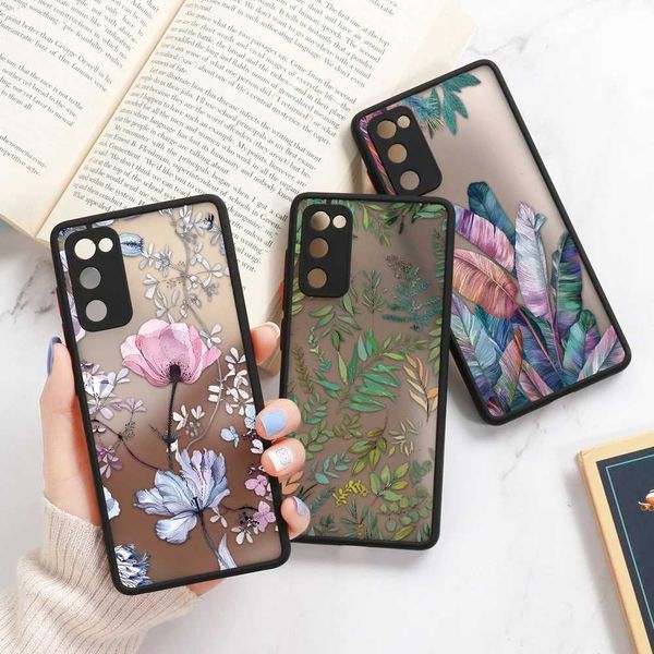 Casos de teléfonos celulares Samsung A54 5G A23 A34 A05S A52 A53 A32 A14 A13 A72 Case de teléfono Galaxy S21 S20 Fe S22 S23 S24 Ultra Plant Flower Cover J240418