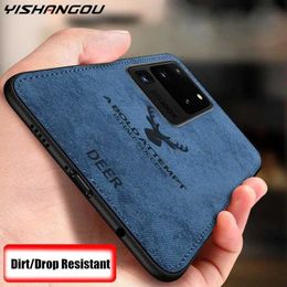 Casos de teléfonos celulares Samsung Galaxy S23 Fe Ultra Plus A52 A54 A34 5G S21 S22 S23 S23 Ultra Shock-Acheling Soft Deer Skin Fundas J240426