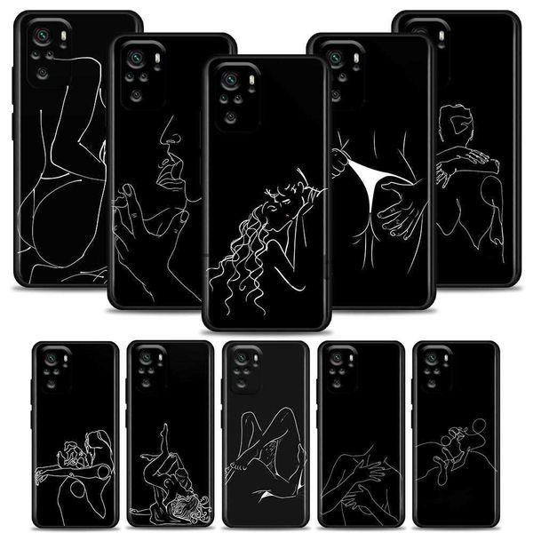 Coques de téléphone portable Sexy Simple Lines Coque de téléphone portable pour Redmi K40 K40S K50 6 6A 7 7A 8 8A 9 9A 9C 9T 10 10C Pro Plus Housse souple Funda Capa x0731