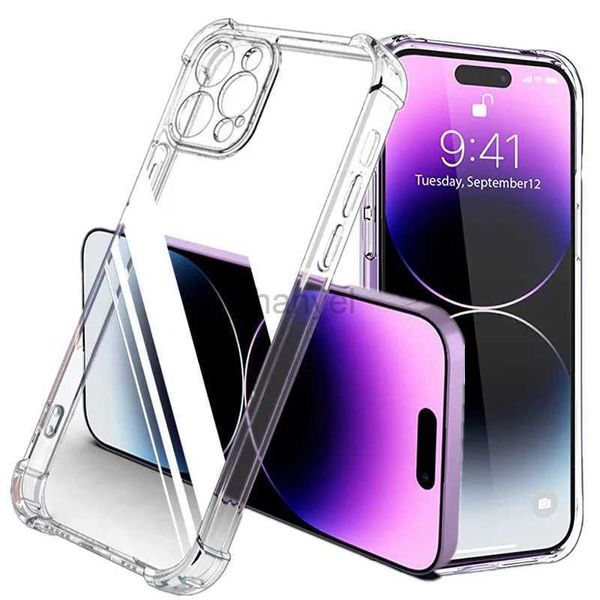 Étuis de téléphone portable Étui transparent en silicone antichoc pour iPhone 12 13 11 14 Pro Max Mini Protection d'objectif arrière XS MAX XR 7 8 Plus 2442