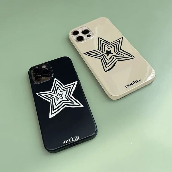 Cas de téléphone portable Simple Fashion Star Cool Case pour iPhone 11 13 14 Pro Max 12 Mini XR XS X 7 8 Plus Couple Couverture antichoc Funda 231021