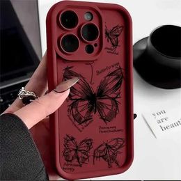 Mobiele telefoonhoesjes schetsen Butterflies telefoonhoesje voor OPPO A5S A3S A31 2020 A57 Reno 8T 5G 5 7 8 6 Pro plus A93 4G Shockproof Silicone Cover J240418