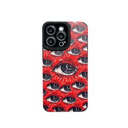 Étuis de téléphone portable Couvertures de smartphone Motif yeux rouges effrayants Coque arrière en silicone souple pour Apple iPhone 15 14 12 11 13 Pro Max 14Plus 12 13 Mini Plus X XS Max XR